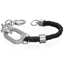 Armband i st�l och l�derboloflet.